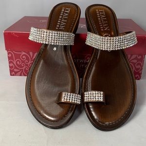 Italian Shoemakers bronze sandals size 8 NIB